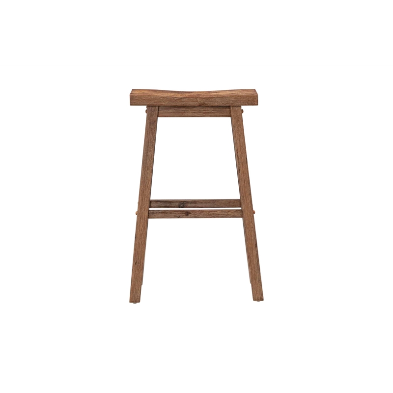 Boraam Sonoma Backless Saddle Bar Stool - Barnwood Wire-Brush