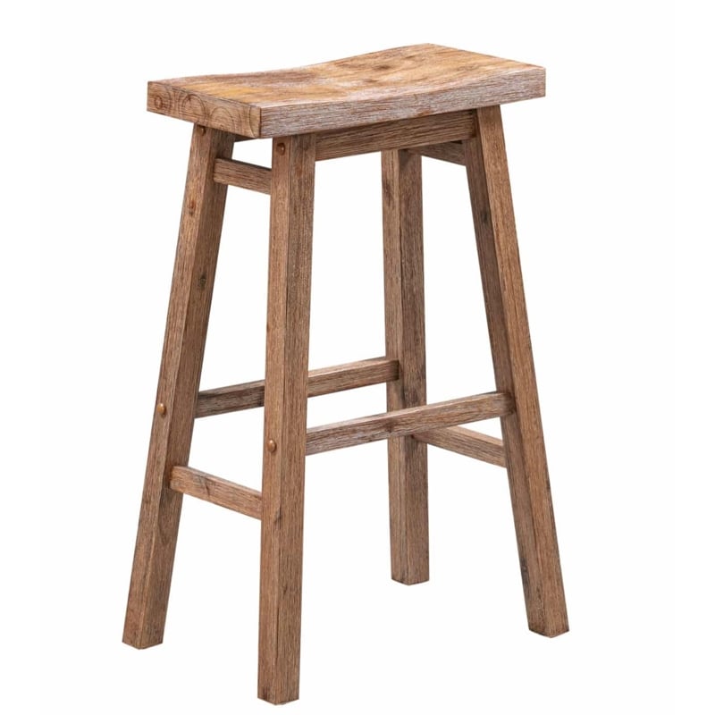 Boraam Sonoma Backless Saddle Bar Stool - Barnwood Wire-Brush