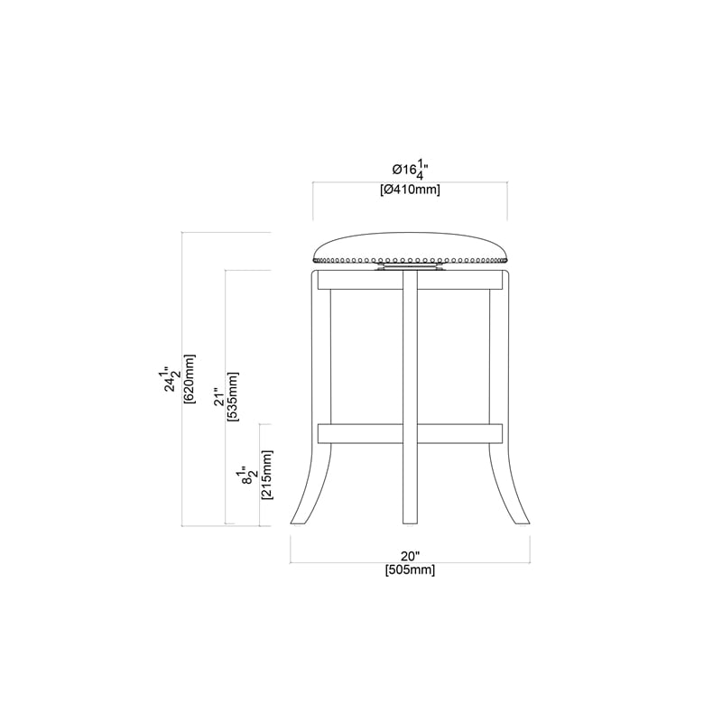 Boraam Cordova Swivel Backless Counter Stool - Cherry