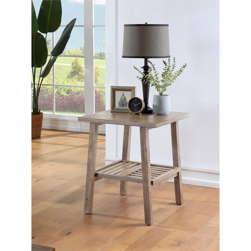Boraam Sonoma End Table - Barnwood Wire-Brush