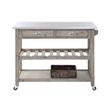 Booram Montana Kitchen Island Stainless Steel Top - Light Barnwood Finish