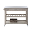 Booram Montana Kitchen Island Stainless Steel Top - Light Barnwood Finish