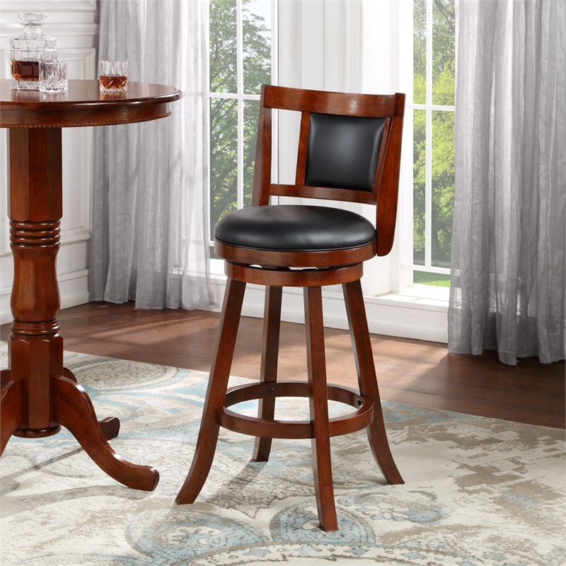 Boraam Avianna Swivel Bar Stool in Cherry