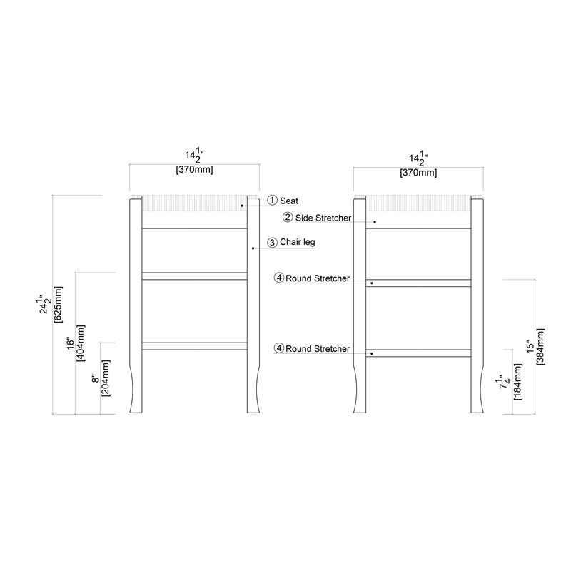 Boraam Square Rush Backless Counter Stool - Oak