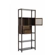 Boraam Selma Bamboo Bookcase - Right Facing Spindle Cabinet - Cappuccino