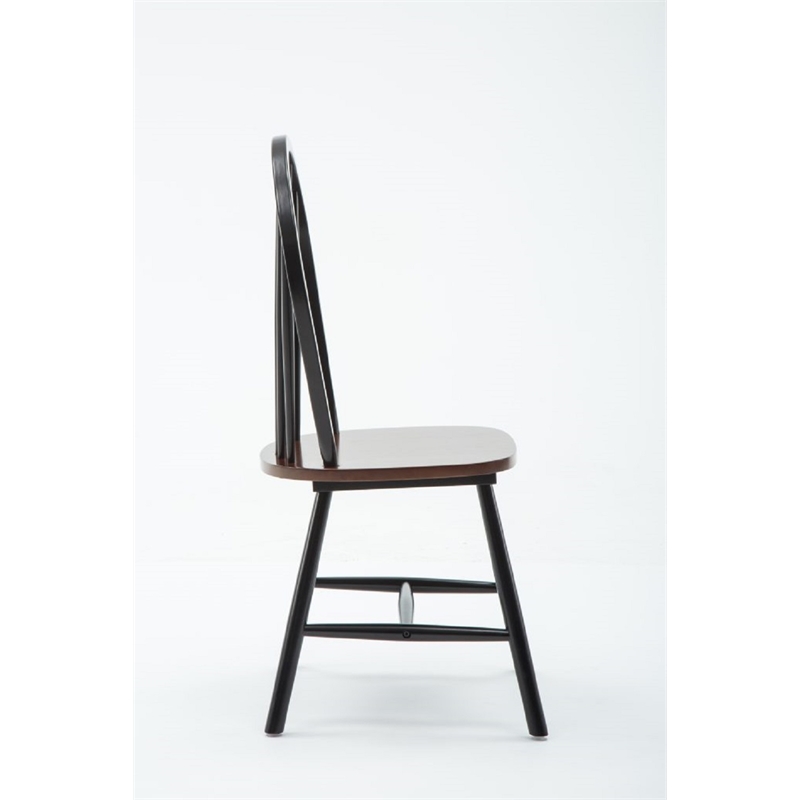 Boraam Windsor Farmhouse Dining Chairs - Set of 2 - Black/Cherry