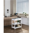 Boraam Holland Kitchen Cart With Stainless Steel Top - White