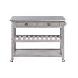 Boraam Sonoma Kitchen Cart with Stainless Steel Top - Storm Gray Wire-Brush