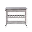 Boraam Sonoma Kitchen Cart with Stainless Steel Top - Storm Gray Wire-Brush