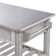 Boraam Sonoma Kitchen Cart with Stainless Steel Top - Storm Gray Wire-Brush