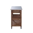 Boraam Sonoma Kitchen Cart with Stainless Steel Top - Barnwood Wire-Brush