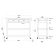 Boraam Sonoma Kitchen Cart with Stainless Steel Top - Barnwood Wire-Brush