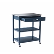 Boraam Holland Kitchen Cart With Stainless Steel Top - Navy Blue