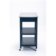 Boraam Holland Kitchen Cart With Stainless Steel Top - Navy Blue