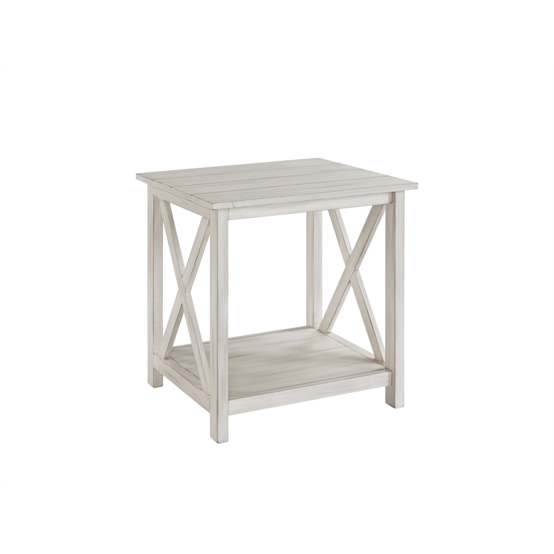 Boraam Wood Jamestown End Table Antique White finish
