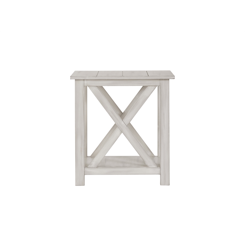 Boraam Wood Jamestown End Table Antique White finish
