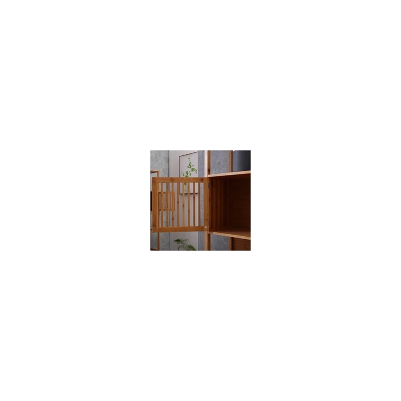 Boraam Selma Bamboo Bookcase - Left Facing Spindle Cabinet - Natural