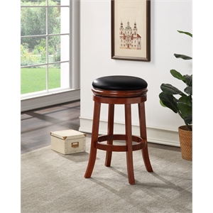 Boraam Wood Backless Swivel Bar Stool in Cherry Finish