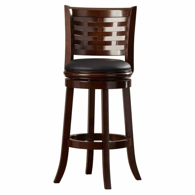 Boraam Wood Sumatra Swivel Bar Stool - Cappuccino Finish