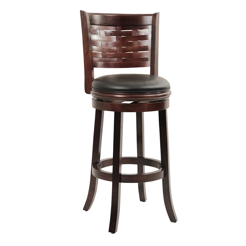 Boraam Wood Sumatra Swivel Bar Stool - Cappuccino Finish