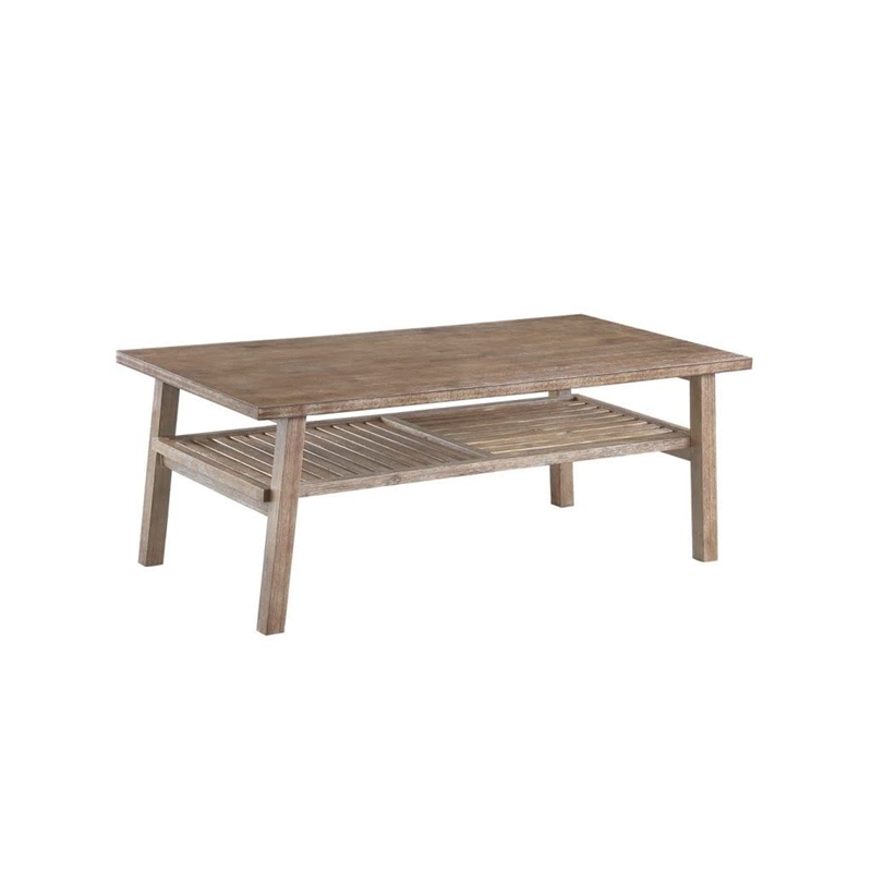 Boraam Wood Sonoma Coffee Table - Barnwood Wire-Brush/Brown Finish