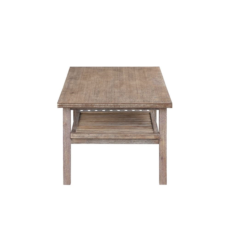 Boraam Wood Sonoma Coffee Table - Barnwood Wire-Brush/Brown Finish