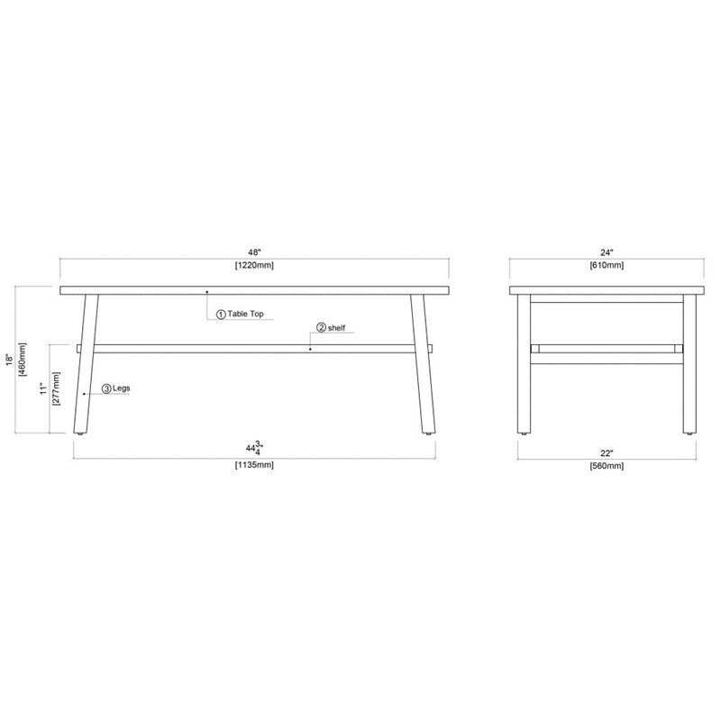 Boraam Wood Sonoma Coffee Table - Barnwood Wire-Brush/Brown Finish