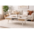 Boraam Wood Cambria Coffee Table - Zebrano Whitewash/Natural Cane Finish