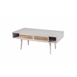 Boraam Wood Cambria Coffee Table - Zebrano Whitewash/Natural Cane Finish