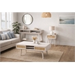 Boraam Wood Cambria End Table - Zebrano Whitewash/Natural Cane Finish
