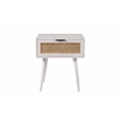 Boraam Wood Cambria End Table - Zebrano Whitewash/Natural Cane Finish