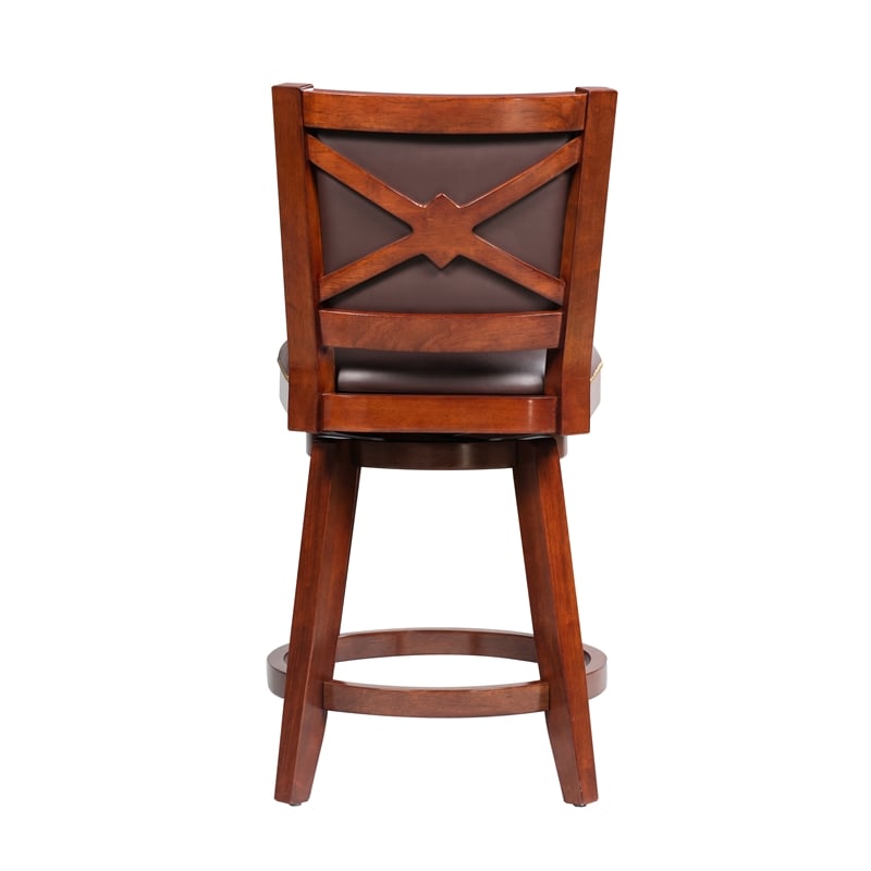 Boraam Wood Broadmoor Swivel Counter Height Stool - Cherry Finish