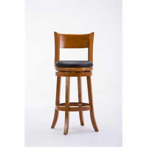 Boraam Wood Palmetto Swivel Bar Stool  - Fruitwood Brown Finish