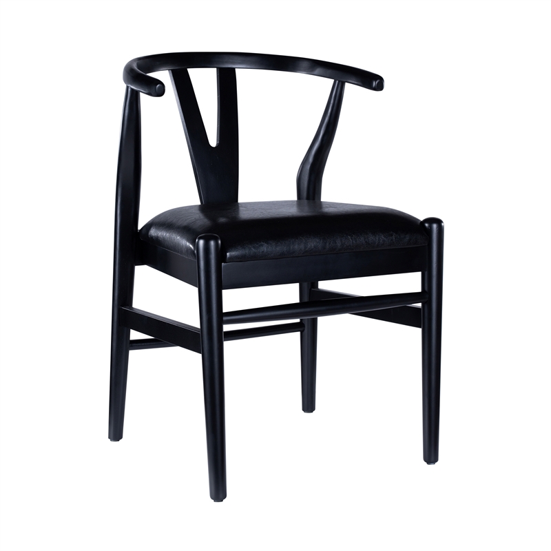 Boraam Wishbone Dining Chairs - Set of 2 - Black Finish