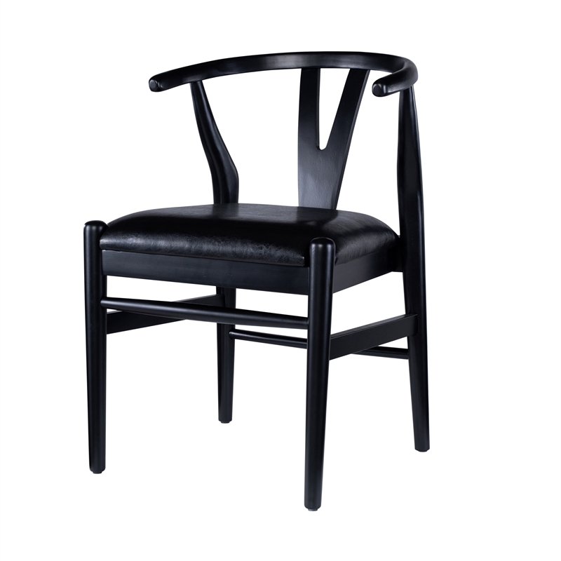 Boraam Wishbone Dining Chairs - Set of 2 - Black Finish