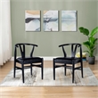 Boraam Wishbone Dining Chairs - Set of 2 - Black Finish