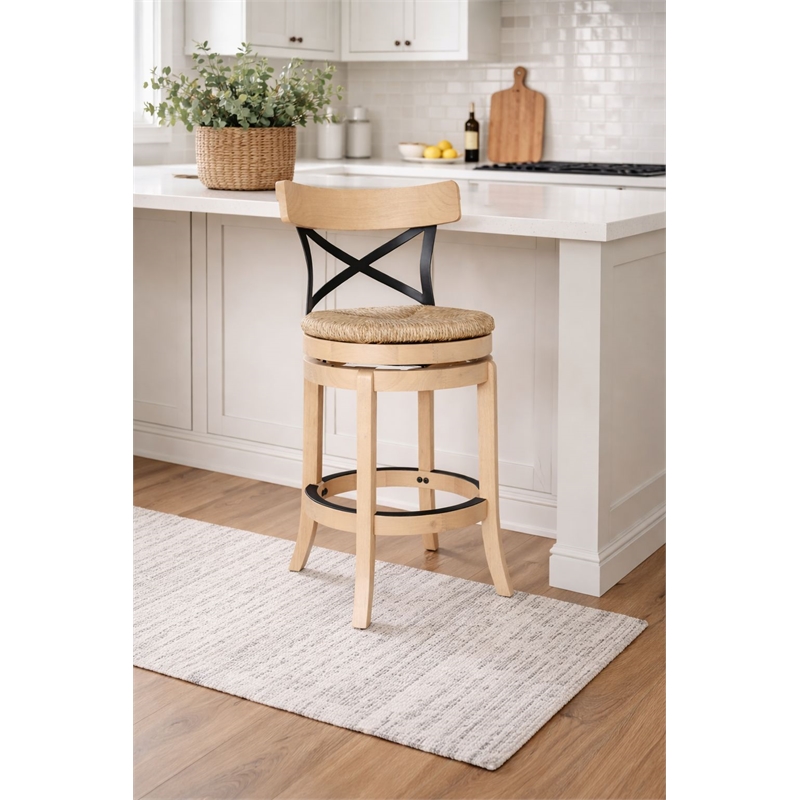 Boraam Myrtle Swivel Counter Stool - Blonde Oak