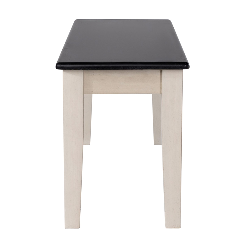 Boraam Shaker Dining Bench - European Black Ash/Antique White