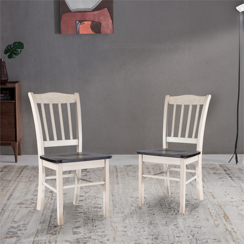 Boraam Shaker Dining Chairs - Set of 2 - European Black Ash/Antique White
