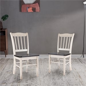 Boraam Shaker Dining Chairs - Set of 2 - European Black Ash/Antique White
