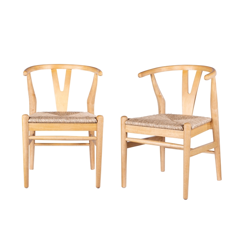 Boraam Wishbone Dining Chairs - Set of 2 - Natural Finish