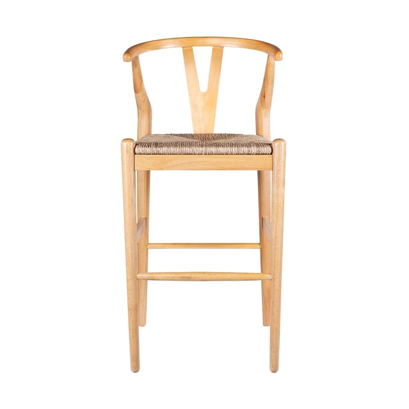 Boraam Wishbone Bar Height Kitchen Bar Stool - Natural Finish