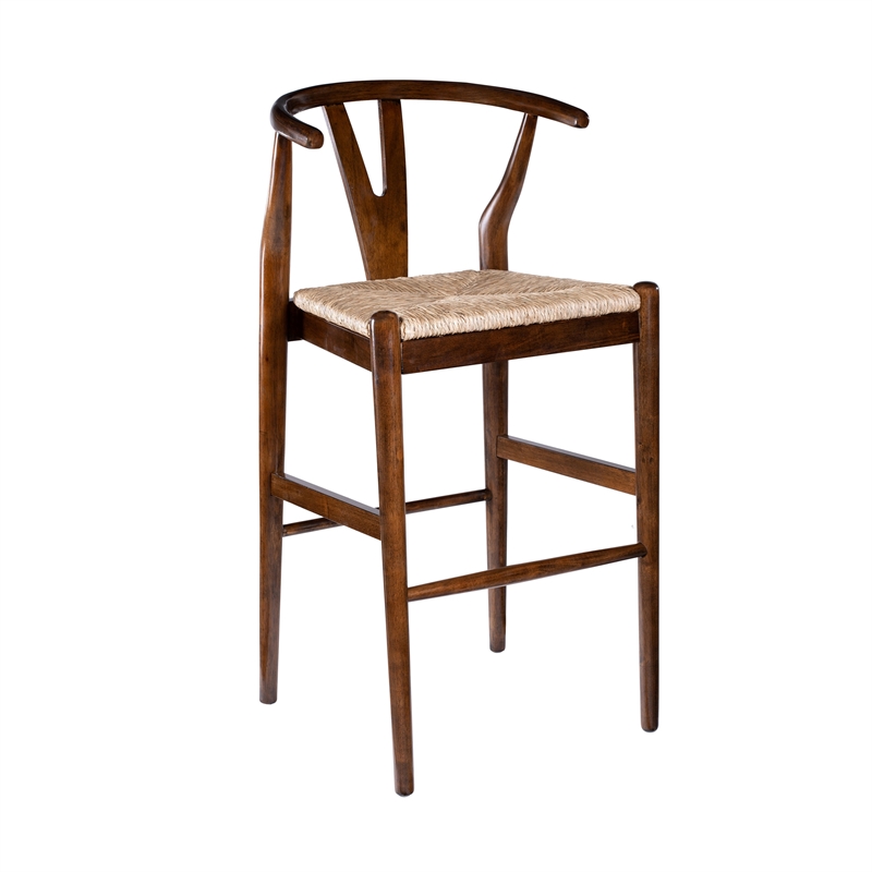 Boraam Wishbone Bar Height Kitchen Bar Stool - Cappuccino Finish