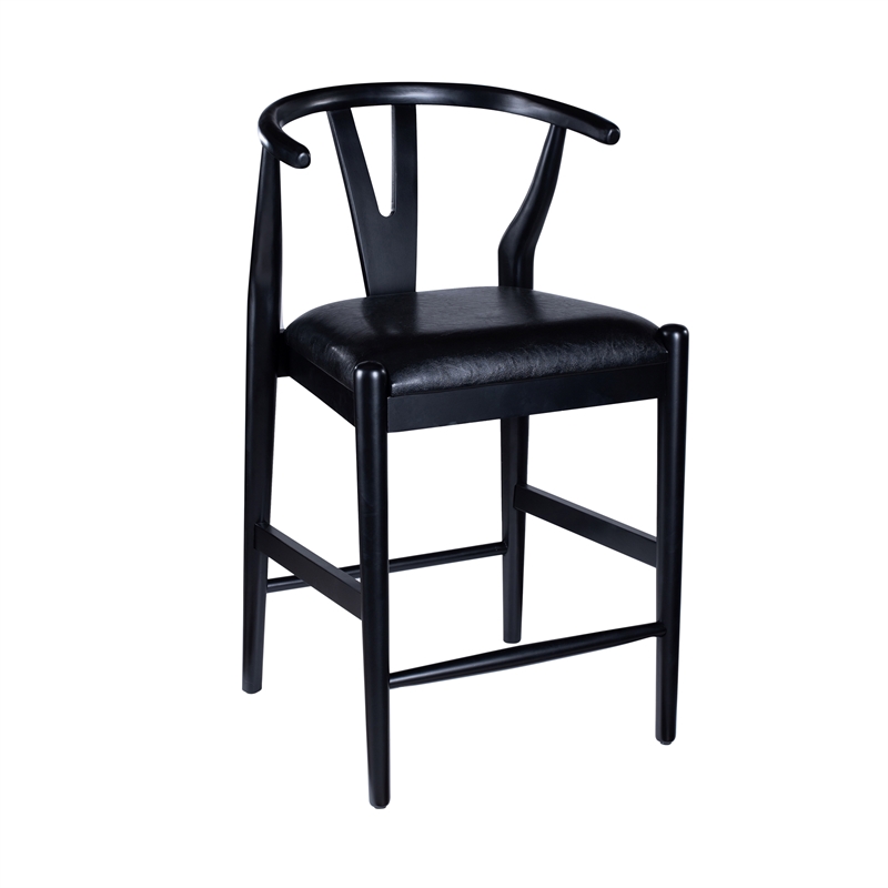 Boraam Wishbone Counter Height Kitchen Bar Stool - Black Finish