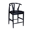 Boraam Wishbone Counter Height Kitchen Bar Stool - Black Finish
