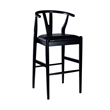 Boraam Wishbone Bar Height Kitchen Bar Stool - Black Finish