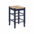 Boraam Square Rush Backless Counter Stool Navy Blue Finish
