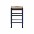 Boraam Square Rush Backless Counter Stool Navy Blue Finish