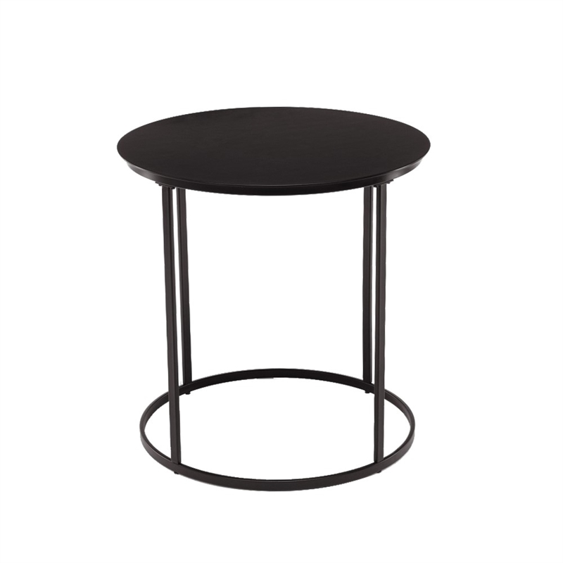 Boraam Landon Round Metal End Table - Dark Brown Finish