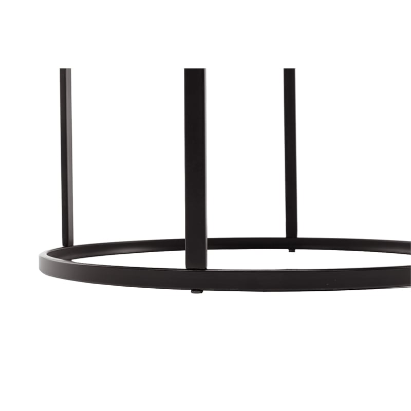 Boraam Landon Round Metal End Table - Dark Brown Finish